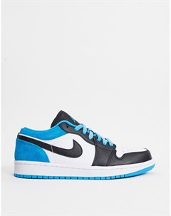 Кроссовки синего белого цвета Nike Air 1 Jordan
