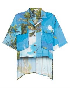 Рубашка с асимметричным подолом и гавайским принтом Natasha zinko