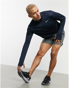 Темно синий лонгслив с молнией Pacer Nike running