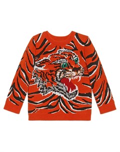 Жаккардовый свитер с изображением тигра Gucci kids