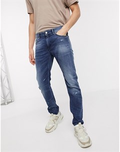 Узкие джинсы со рваной отделкой Love moschino