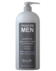 Шампунь освежающий для волос и тела для мужчин Shampoo Hair Body Refreshening PREMIER FOR MEN 1000 м Ollin professional