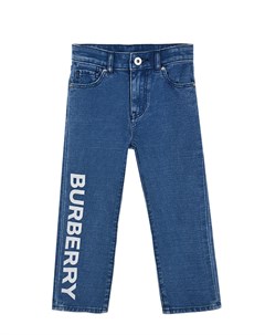 Синие джинсы из хлопка и льна детские Burberry