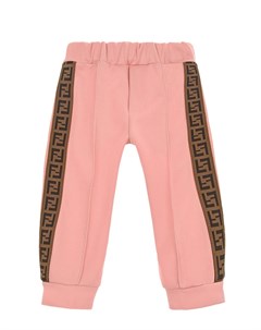 Розовые спортивные брюки с лампасами детские Fendi