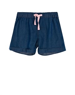 Синие шорты с розовым шнурком детские Sanetta kidswear