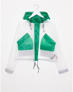 Виниловая короткая куртка белого зеленого цвета Original Hunter