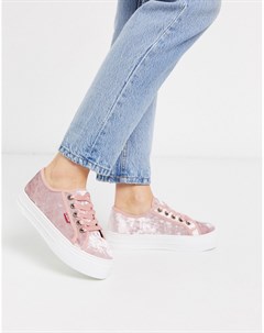 Розовые кроссовки на платформе со шнуровкой Levi Levi's®