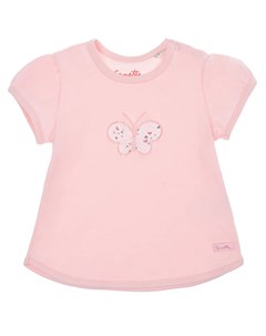 Розовая футболка с аппликацией бабочка детская Sanetta fiftyseven