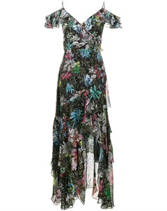 Платье из рукавов с оборками и цветочным принтом Peter pilotto