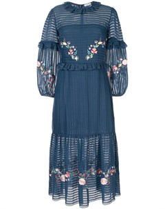 Платье с цветочной вышивкой и оборками Vilshenko
