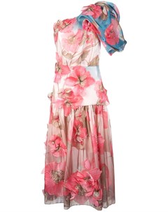Платье на одно плечо с цветочным декором Peter pilotto