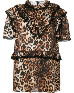 Платье с леопардовым принтом и оборками We11done