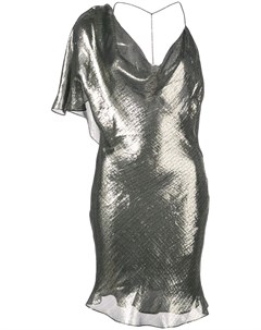 Платье асимметричного кроя с эффектом металлик Cushnie