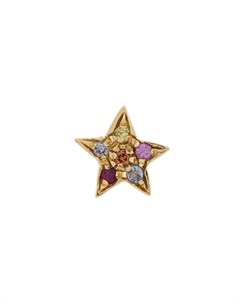 Золотая серьга Star с бриллиантами сапфиром и рубином Carolina bucci