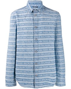 Джинсовая рубашка в стиле вестерн с логотипом Balmain