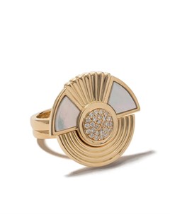 Золотое кольцо Cleopatra с бриллиантами и перламутром Fairfax & roberts
