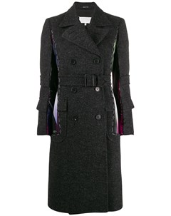 Двубортное пальто с контрастной вставкой Maison margiela