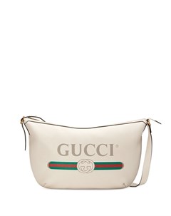 Полукруглая сумка с принтом логотипа Gucci
