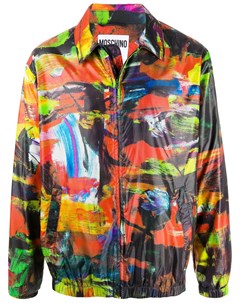 Куртка на молнии с абстрактным принтом Moschino