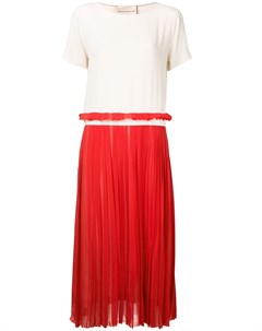 Платье с контрастной плиссированной юбкой Erika cavallini