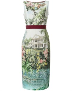 Приталенное платье миди с цветочным принтом Antonio marras