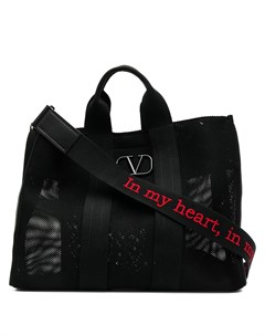 Сетчатая сумка тоут с логотипом Valentino