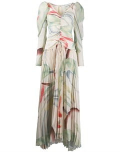Плиссированное платье Foliage с принтом Etro