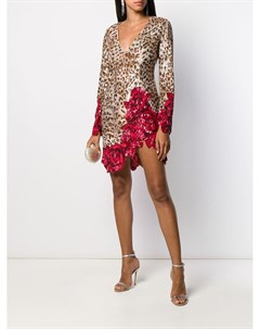Платье мини с леопардовым принтом Blumarine