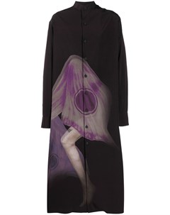 Пальто с абстрактным принтом Yohji yamamoto