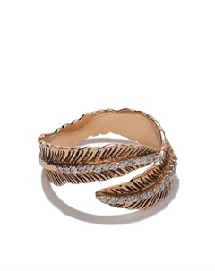 Золотое двойное кольцо с бриллиантами Kismet by milka