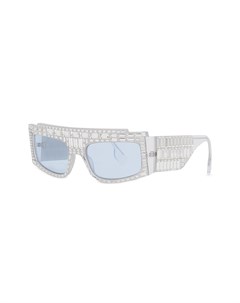 Солнцезащитные очки в прямоугольной оправе с кристаллами Burberry