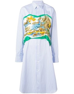 Платье рубашка в полоску с принтом Junya watanabe