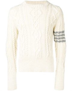 Кашемировый пуловер фактурной вязки с полосками Thom browne