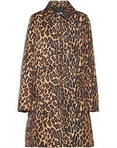 Пальто на пуговицах с леопардовым принтом Miu miu