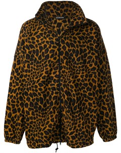 Флисовая куртка с леопардовым принтом Balenciaga