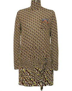 Платье из джерси с принтом Prada