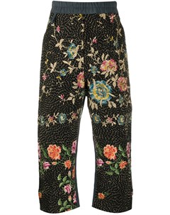Укороченные брюки с цветочной вышивкой By walid