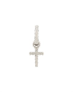 Серебряные серьги кольца с подвесками в форме крестов Kasun london