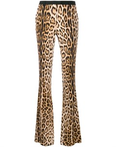 Расклешенные брюки с леопардовым принтом Roberto cavalli