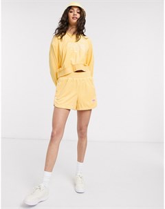 Желтые махровые шорты Nike