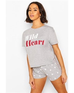 Пижамный сет Wild Heart с шортами Boohoo