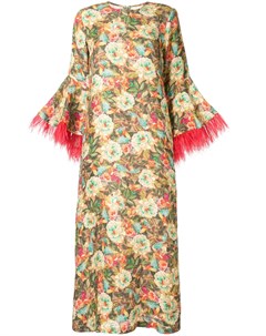 Платье кафтан Camelia с перьями Bambah