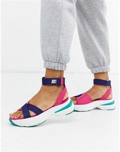 Розово синие сандалии на платформе с перекрестными ремешками Juicy couture