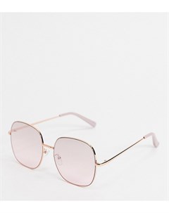 Розовые солнцезащитные очки oversized в стиле 70 х New look