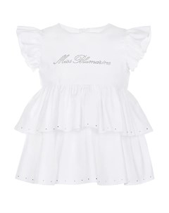 Белое платье с рукавами крылышками детское Miss blumarine