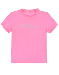 Розовая футболка со стразами детская Miss blumarine
