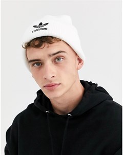 Белая шапка бини с логотипом Adidas originals