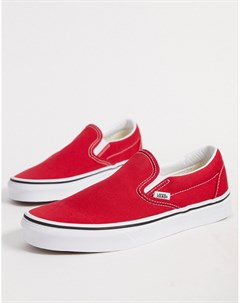 Красные кеды слипоны UA Classic Vans