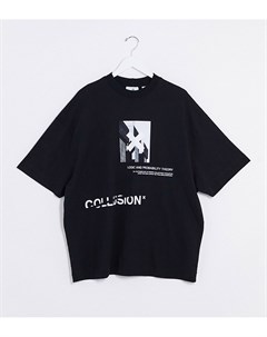 Черная футболка с принтом Collusion