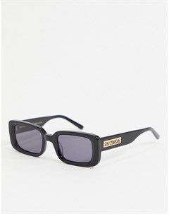 Квадратные солнцезащитные очки черного цвета с логотипом Hot futures